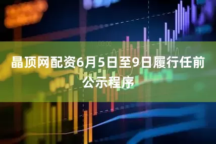 晶顶网配资6月5日至9日履行任前公示程序